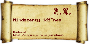 Mindszenty Mínea névjegykártya